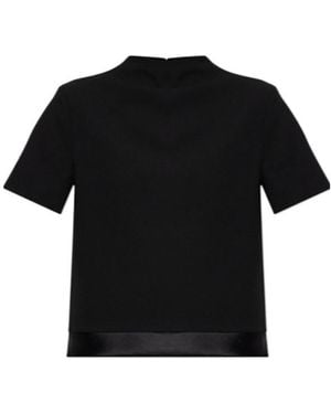 Jil Sander Contrast Trim Short-Sleeve Top - Black