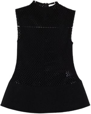 Alaïa Alaïa Sleeveless Perforated Top - Black