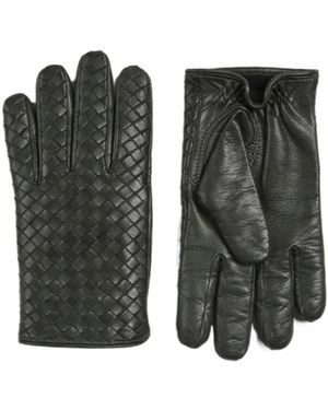 Bottega Veneta Full Finger Intreccio Gloves - Black