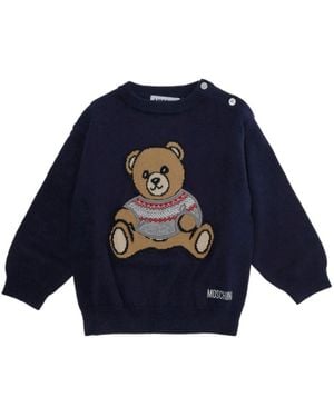 Moschino Crew Neck Long-Sleeved Knitwear - Blue
