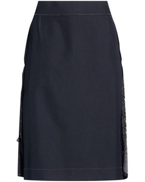 Maison Margiela Elegant Solid-Color Midi Skirt - Blue