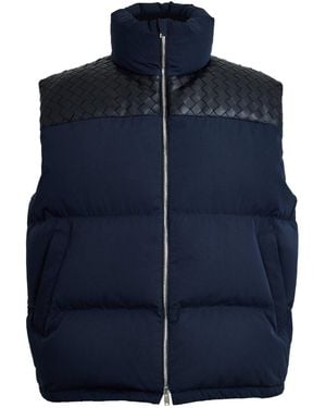 Bottega Veneta Intrec Intreccio Weave Sleeveless Gilet - Blue