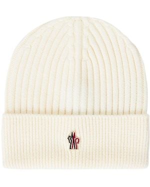 Moncler Vertical Stripe Knitted Cold Cap - White