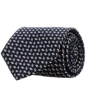 Brioni Embroidered Tie - Blue