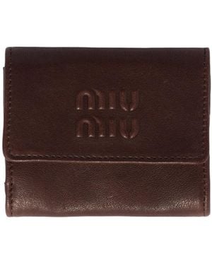 Miu Miu Small Nappa Leather Wallet - Brown