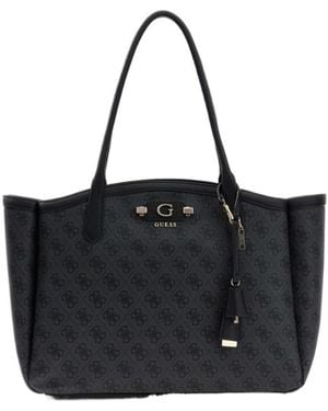 Guess Lindsey Logo-Plaque Tote Bag - Black