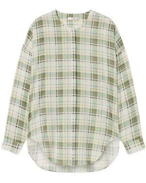 FRAME Plaid-Pattern Long-Sleeve Blouse - Multicolor
