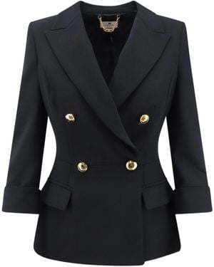 Elisabetta Franchi Double-Breasted Suit Jacket - Black