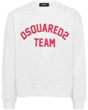 DSquared² Logo Printed Crewneck Sweatshirt - White