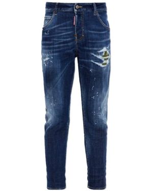 DSquared² Distressed Teddy Jeans - Blue