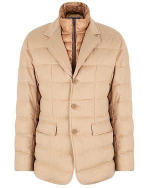 Herno High-Necked Cotton Coat - Natural