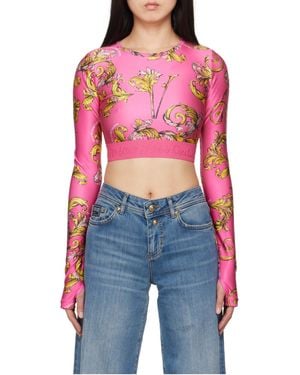 Versace Jeans Couture Couture Baroque Printed Cropped Top - Red