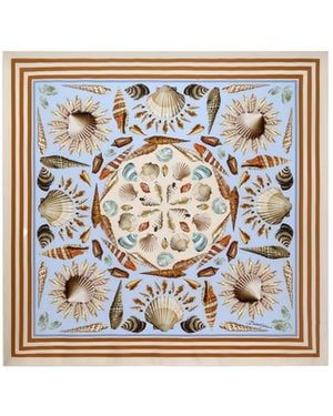 Dolce & Gabbana Shell Printed Striped Scarf - White