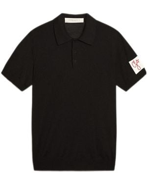 Golden Goose Logo Patch Polo Shirt - Black