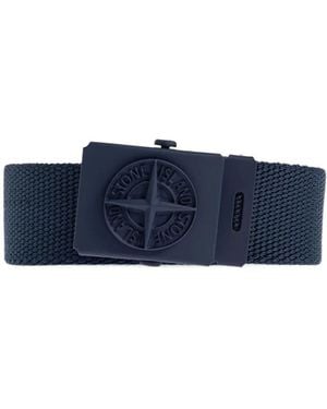 Stone Island Junior Compass Woven Belt - Blue