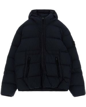Stone Island Long-Sleeve Hooded Down Jacket - Blue
