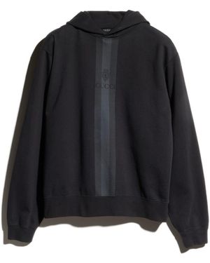 Gucci Hooded Sweatshirt With Muted Web - Black