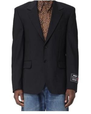 MSGM Single-Breasted Blazer - Black