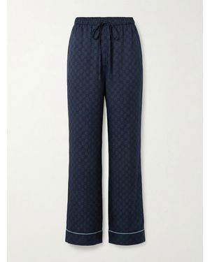Gucci Monogrammed Drawstring Pants - Blue