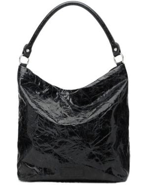 MM6 by Maison Margiela Logo Patch Clasp Closure Tote Bag - Black