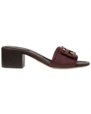 Fendi Baguette Wide-Band Slides - Brown