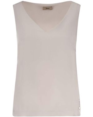 Herno V-Neck Sleeveless T-Shirt - Grey