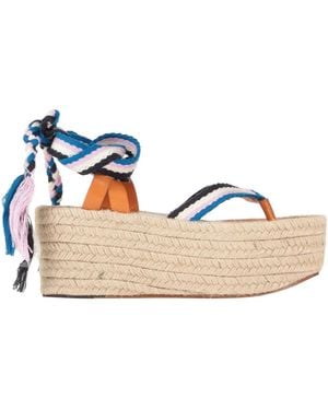 Isabel Marant Multi-Colored Woven Straw Sandals - Blue