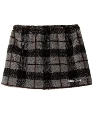 Miu Miu Drawstring Mini Skirt - Black