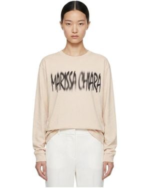 Marissa Chiara Long-Sleeved Logo T-Shirt - Natural