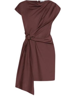 Marella Draped Midi Dress - Purple