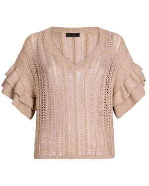 Liu Jo Fine-Knit T-Shirt - Natural