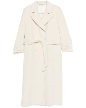 Tagliatore Julia Belted Double-Breasted Coat - White