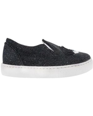 Chiara Ferragni Logo Casual Trainers - Black