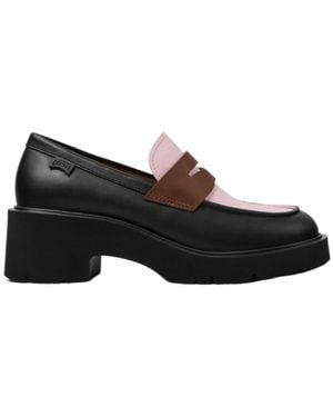 Camper Milah Twins Leather Loafers - Black