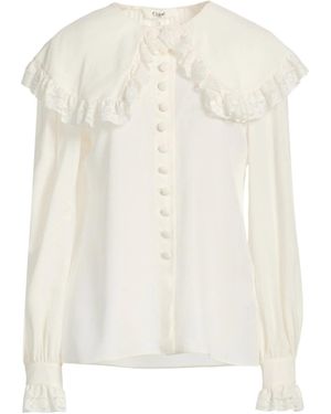 Chloé Long-Sleeved Pleated Shirt - White