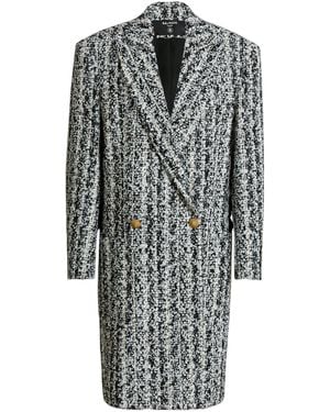 Balmain Long Tweed Coat - Grey