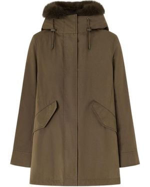 Yves Salomon Longlength Coat - Green