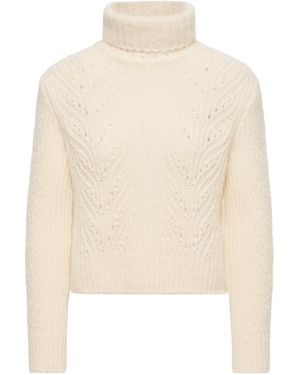 Moncler Alpaca Blend Turtleneck Sweater - White
