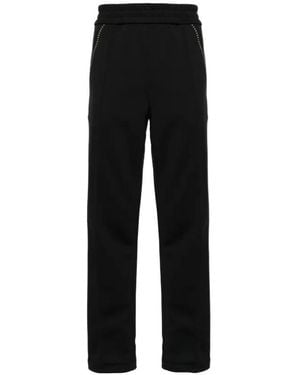 Palm Angels Stud-Embellished Straight-Leg Track Trousers - Black