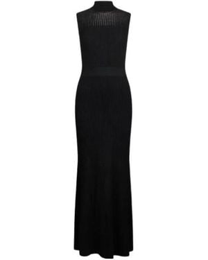 Liu Jo Ribbed High-Neck Maxi Dress - Black