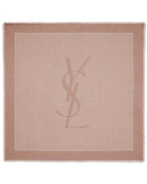 Saint Laurent Cassandre Square Scarf - Pink