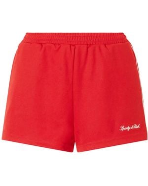Sporty & Rich Logo-Embroidered Jersey Shorts