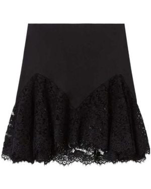 Stella McCartney Lace-Trim Flared Mini Skirt - Black