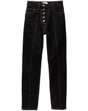 Versace High Waist Straight-Leg Jeans - Black