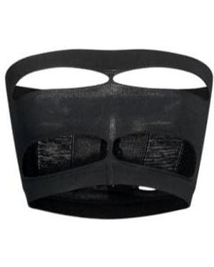 Rick Owens Solid Color Wool Strapless Top - Black