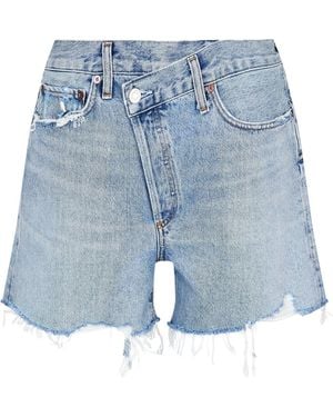 Agolde Denim Shorts With Multiple Pockets - Blue