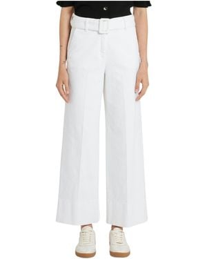 Marella Casual Trousers With Belt Loops - White