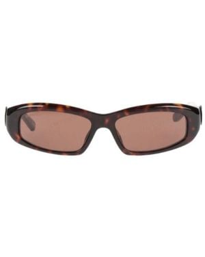 Balenciaga Fashion Leopardprint Sunglasses - White