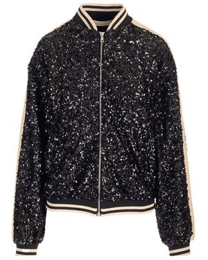 Palm Angels Sequin Embellished Zipped Jacket - Black