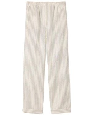 Miu Miu Striped Straight Leg Trousers - White